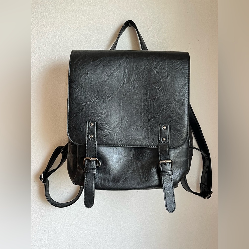 Leather backpack purse.